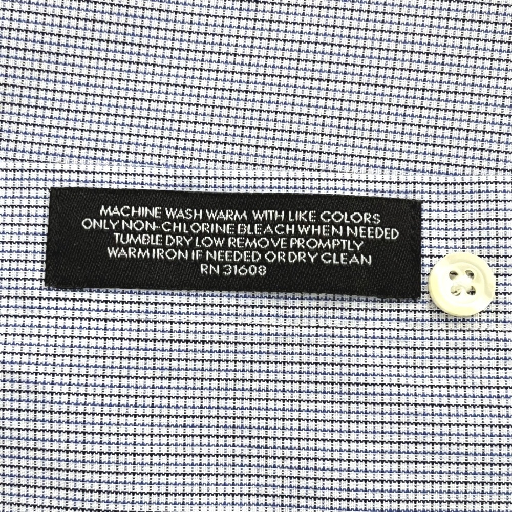 Jos A Bank Executive Collection Dress Shirt 16-34 Blue Micro Check French Cuffs - Picture 8 of 8